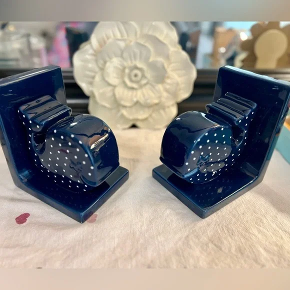 Navy Blue Whale Bookends - Picture 1 of 11